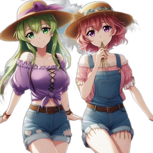 hat, staff, anime, concept art, pixel art, fantasy art, green, colorful transparent PNG cut-out
