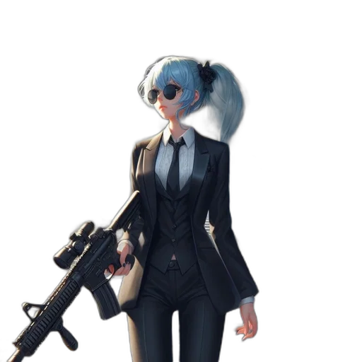 staff, weapon, jacket, robot, concept art, 3d render, cyberpunk, anime transparent PNG cut-out