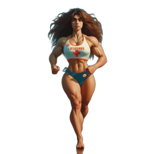 concept art, comic book art, pixel art, fantasy art, lifeguard, stands, beach, mountains transparent PNG cut-out