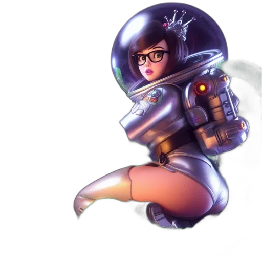 robot, staff, dress, concept art, pixel art, fantasy art, 3d render, outer space transparent PNG cut-out