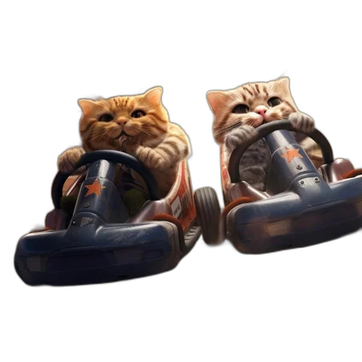 shoes, 3d render, concept art, photorealistic, two, animated, cats, race transparent PNG cut-out