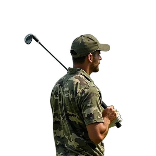 staff, weapon, hat, animal, man, camouflage, outfit, holding transparent PNG cut-out