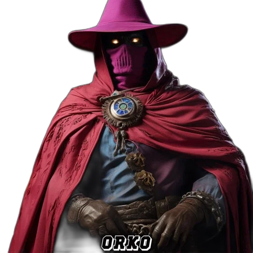mask, hat, concept art, comic book art, fantasy art, 3d render, dark, red transparent PNG cut-out
