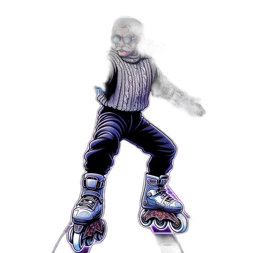 robot, creature, shoes, concept art, 3d render, comic book art, cartoon, elderly transparent PNG cut-out