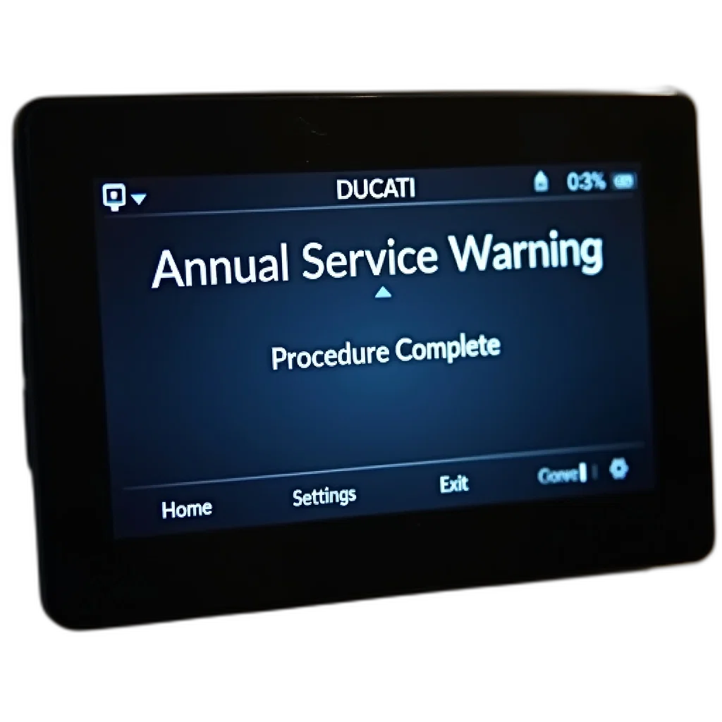 digital, screen, displaying, warning, message, reads, ducati, annual transparent PNG cut-out