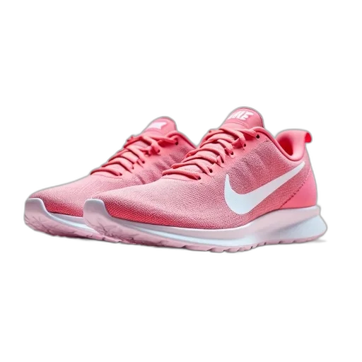 shoes, 3d render, pair, pink, running, white, soles, swoosh transparent PNG cut-out
