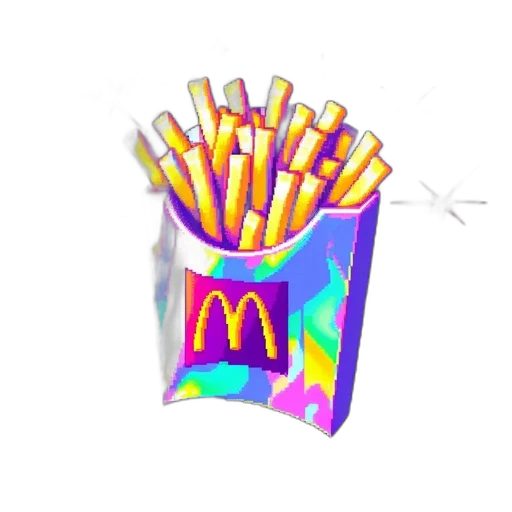 food, weapon, crown, robot, vaporwave, 3d render, pixel art, photorealistic transparent PNG cut-out