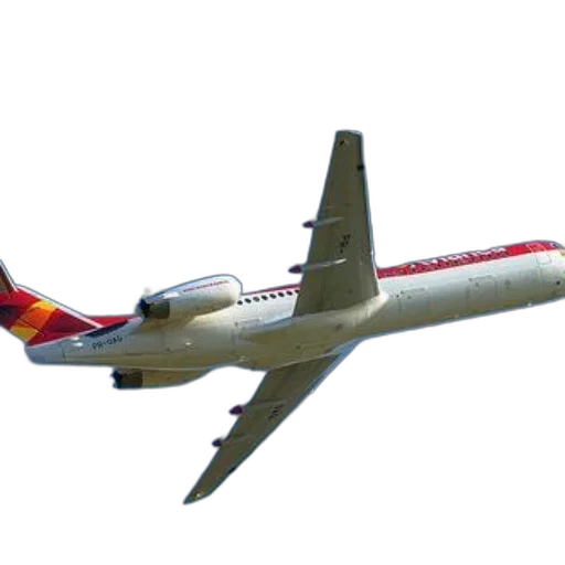 3d render, photorealistic, red, white, airplane, word, avion, side transparent PNG cut-out
