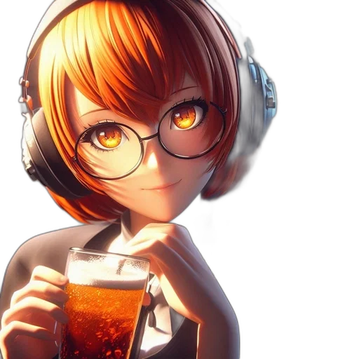 robot, staff, food, face, anime, concept art, 3d render, pixel art transparent PNG cut-out