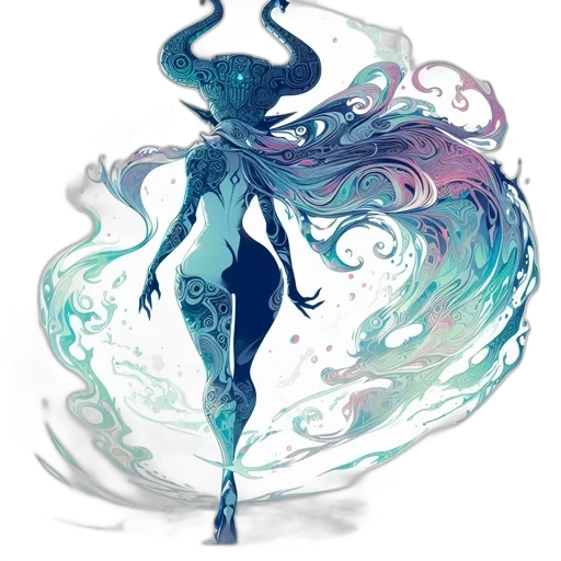dress, dragon, staff, creature, concept art, fantasy art, watercolor, pixel art transparent PNG cut-out