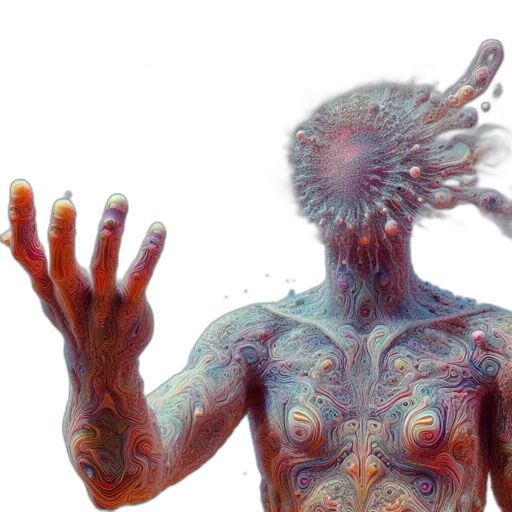 creature, hair, robot, mask, 3d render, concept art, fantasy art, photorealistic transparent PNG cut-out