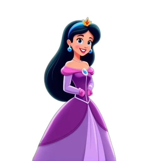 dress, crown, jewelry, staff, 3d render, cartoon, concept art, photorealistic transparent PNG cut-out
