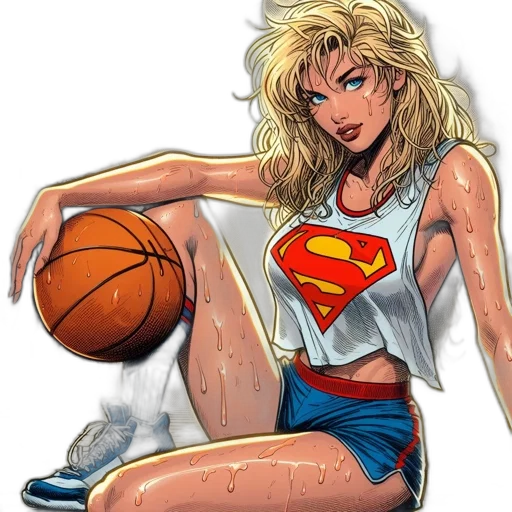 comic book art, cartoon, concept art, fantasy art, intense, shot, woman, superman transparent PNG cut-out