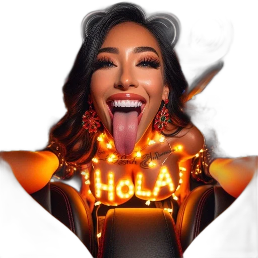 woman, car, wearing, glam, makeup, hola, tattoo, sticks transparent PNG cut-out