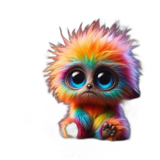 creature, animal, hair, staff, 3d render, concept art, photorealistic, fantasy art transparent PNG cut-out