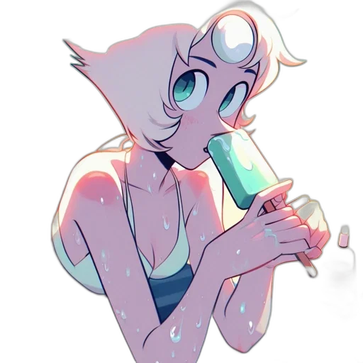 staff, bottle, robot, creature, vaporwave, concept art, watercolor, cartoon transparent PNG cut-out