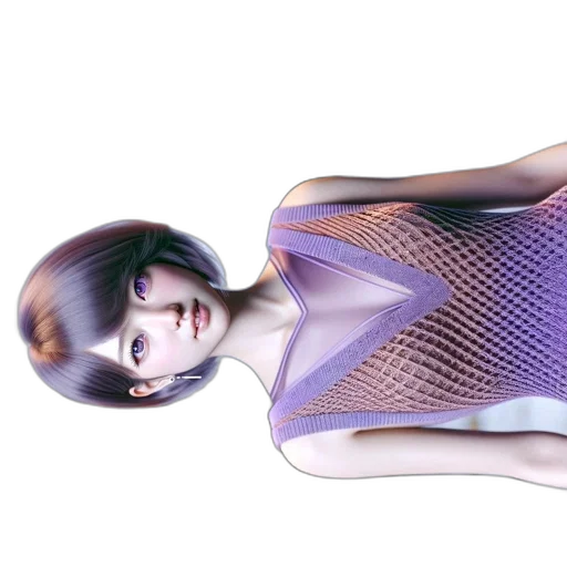 dress, robot, 3d render, cyberpunk, vaporwave, photorealistic, outer space, pastel transparent PNG cut-out