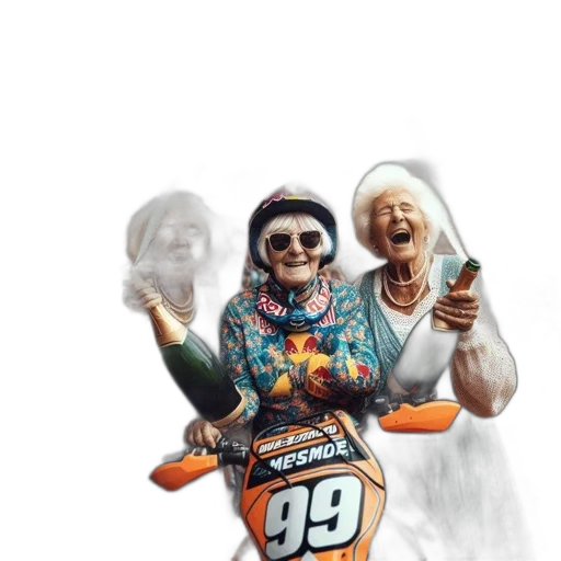 car, concept art, 3d render, three, elderly, women, one, wearing transparent PNG cut-out