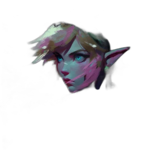 face, mask, staff, creature, pixel art, concept art, vaporwave, fantasy art transparent PNG cut-out
