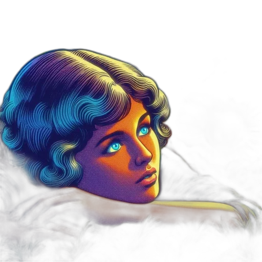face, crown, mask, hair, fantasy art, watercolor, concept art, vaporwave transparent PNG cut-out