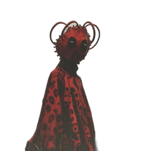 mask, dress, crown, creature, concept art, 3d render, fantasy art, comic book art transparent PNG cut-out