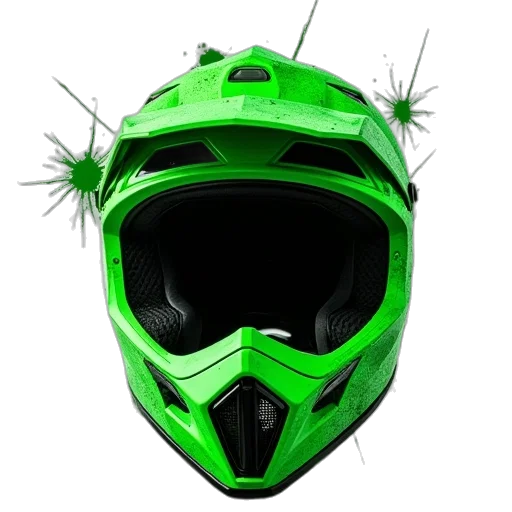 mask, concept art, 3d render, cyberpunk, photorealistic, green, motocross, helmet transparent PNG cut-out