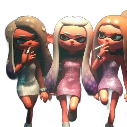 dress, mask, hair, concept art, 3d render, watercolor, vaporwave, pastel transparent PNG cut-out