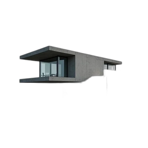building, furniture, 3d render, photorealistic, concept art, dark, modern, concrete transparent PNG cut-out
