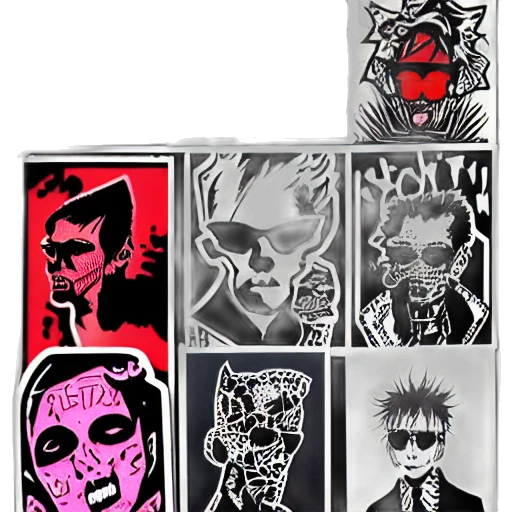 comic book art, concept art, cartoon, punk transparent PNG cut-out