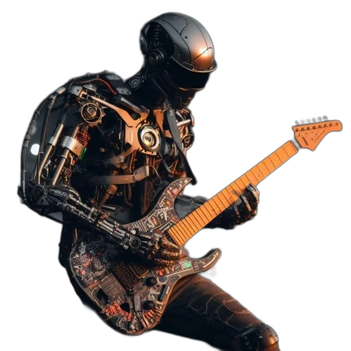 robot, jacket, weapon, animal, concept art, 3d render, cyberpunk, fantasy art transparent PNG cut-out