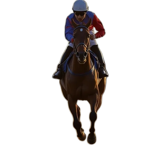 animal, 3d render, horse, jockey transparent PNG cut-out