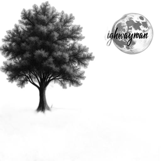 tree, photorealistic, pencil sketch, fantasy art, concept art, fog, forest, monochrome transparent PNG cut-out