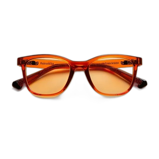 pair, orange, plastic, glasses, decorative, design, temples, featuring transparent PNG cut-out