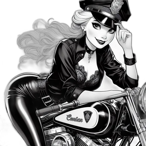 comic book art, cartoon, concept art, fantasy art, monochrome, image, portrays, female transparent PNG cut-out
