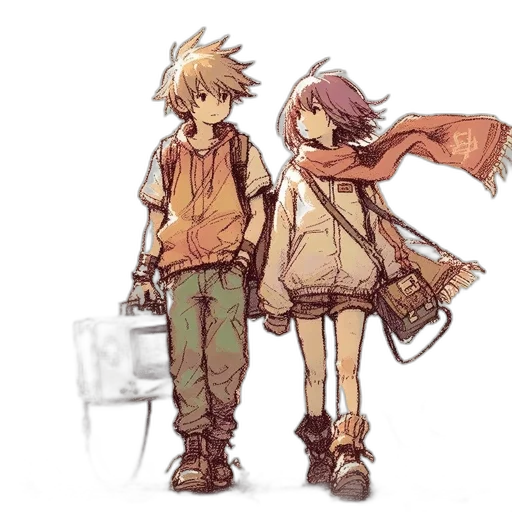 jacket, concept art, watercolor, anime, pixel art, snow, red, golden transparent PNG cut-out