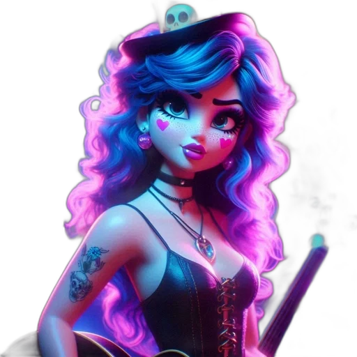 dress, staff, jewelry, hair, fantasy art, vaporwave, cyberpunk, concept art transparent PNG cut-out