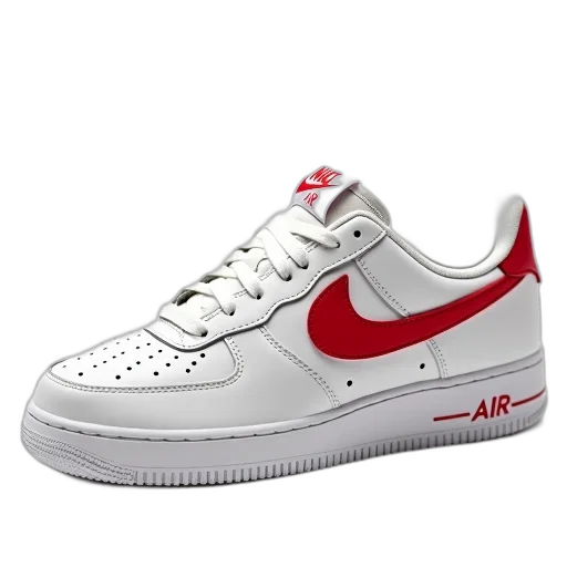 shoes, close-up, white, sneaker, red, nike, swoosh, logo transparent PNG cut-out