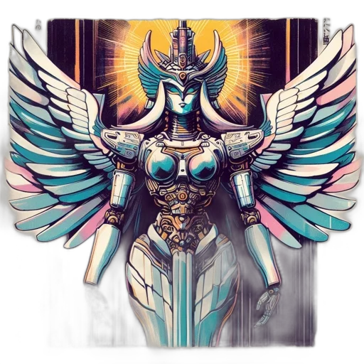 jewelry, fantasy art, concept art, vaporwave, pixel art, pastel, anthropomorphic, robot transparent PNG cut-out