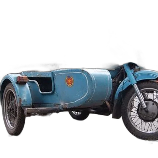 car, blue, motorcycle, sidecar, parked, street, featuring, red transparent PNG cut-out