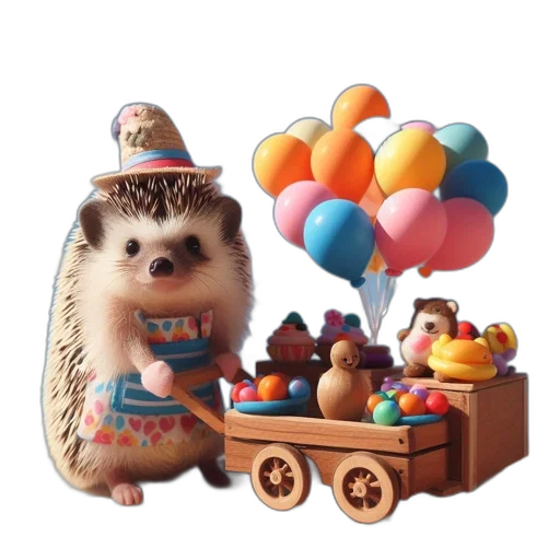 hat, animal, creature, food, 3d render, concept art, photorealistic, cute transparent PNG cut-out