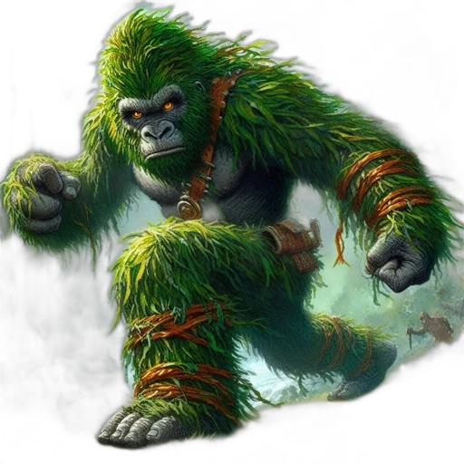 creature, staff, animal, concept art, fantasy art, 3d render, photorealistic, green transparent PNG cut-out