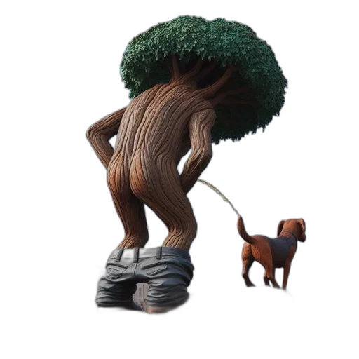tree, creature, animal, hair, concept art, 3d render, fantasy art, photorealistic transparent PNG cut-out