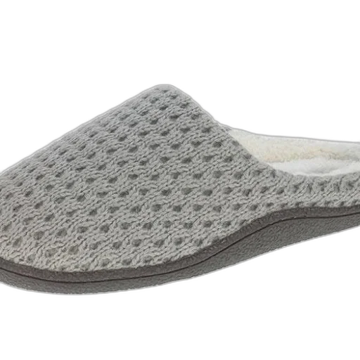 shoes, cozy, grey, slipper, textured, knit, upper, soft transparent PNG cut-out