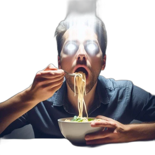 food, face, staff, creature, photorealistic, 3d render, concept art, man transparent PNG cut-out