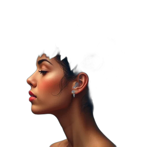 face, crown, jewelry, hair, photorealistic, concept art, fantasy art, 3d render transparent PNG cut-out