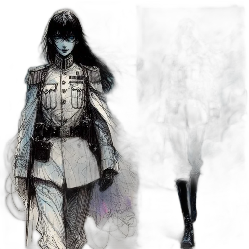 concept art, fantasy art, comic book art, watercolor, dark, monochrome, blue, pastel transparent PNG cut-out