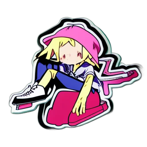hat, staff, vaporwave, anime transparent PNG cut-out
