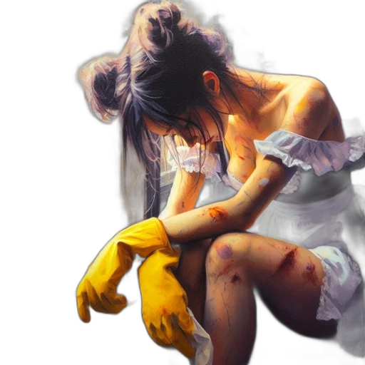 dress, oil painting, photorealistic, concept art, watercolor, golden, blue, young transparent PNG cut-out