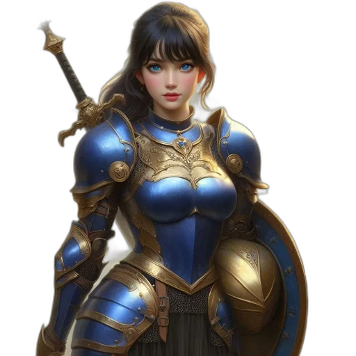 sword, weapon, fantasy art, concept art, comic book art, anime, blue, golden transparent PNG cut-out