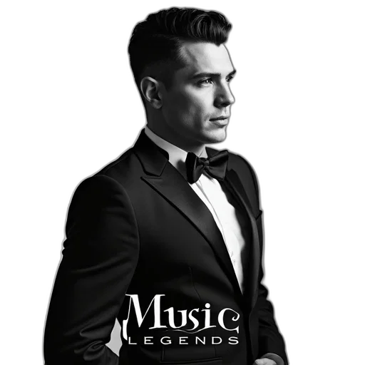 photorealistic, black, white, portrait, man, slicked-back, hair, wearing transparent PNG cut-out